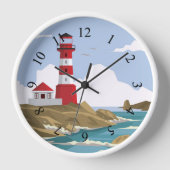 Horloge Arrière - plan de phare illustré 24 heures sur 24 (Recto)