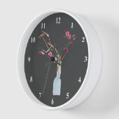 Horloge Art aquarelle de fleur de cerisier sakura (Angle)