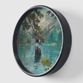 Horloge Art Black Bear Lake (Angle)