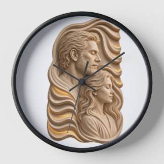 Horloge Art de relief classique romantique de couple