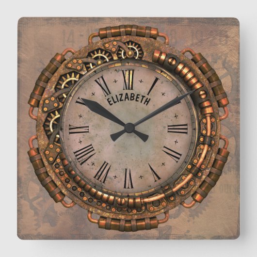 Horloge Art Déco Steampunk Vintage rouille (Recto)