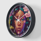 Horloge Art d'Imaginaire Fée Noire Africain (Angle)