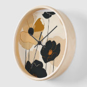 Horloge Art Floral Moderne Impression (Angle)