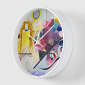 Horloge Art moderne Abstrait Kandinsky Jaune Rouge Bleu (Angle)