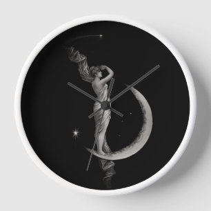 Horloge Art Nouveau Vintage Moon Girl