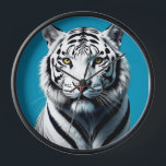 Horloge Art Pop Tigre Blanc - Fer & Chat Sauvage Coloré<br><div class="desc">Libérez l'élégance sauvage du tigre blanc dans ce design pop art audacieux ! Avec des contrastes saisissants,  des couleurs vibrantes et un style graphique,  cette illustration transforme l’un des animaux les plus majestueux de la nature en icône d’art moderne.</div>