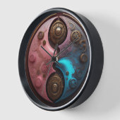 Horloge art steampunk Ying yang (Angle)
