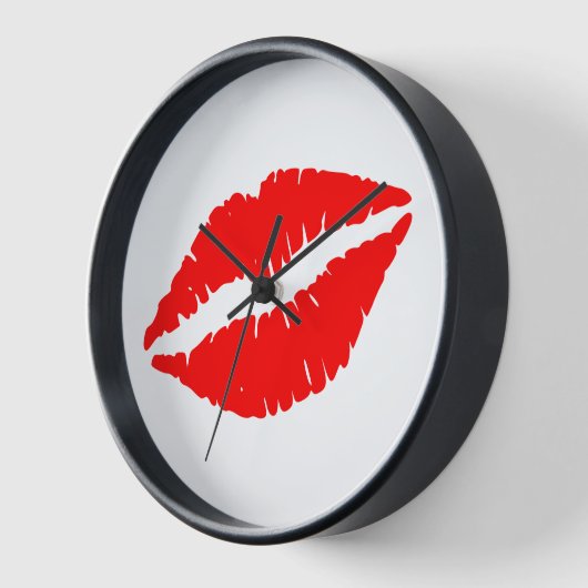 Horloge Art Work Valeur des lèvres rouges Poster Paper (Ma (Angle)