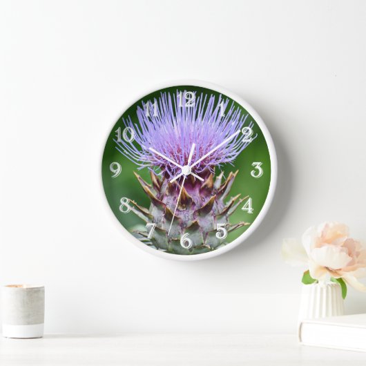 Horloge Artichoke violet Tête de chardon Floral (Maison)