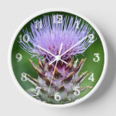 Horloge Artichoke violet Tête de chardon Floral (Recto)