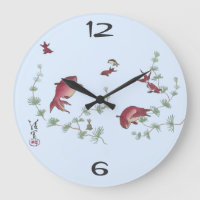 Horloge artistique japonaise Koi