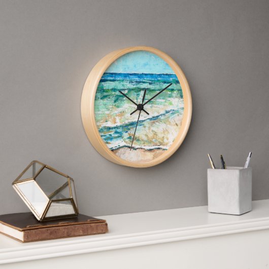 Horloge Artwork littoral Abstrait Beach (Bureau)