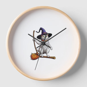 Horloge Assistant Chat Sorcière Halloween Amoureux de les