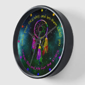 Horloge Attrapez vos rêves attrape de rêve Boho Chic (Angle)
