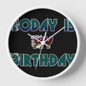 Horloge Aujourd'hui est mon art d'anniversaire (Recto)