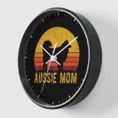 Horloge Aussie Maman Australien Berger Chien Maman Retro (Angle)