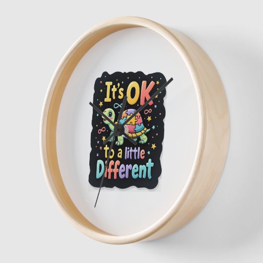 Horloge Autism Awareness It's Ok To Be A Little Different (Angle)
