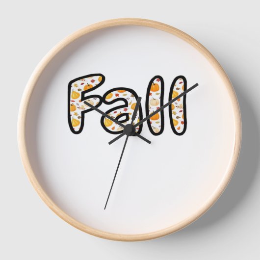 Horloge Automne avec Arrière - plan Citrouille Automne Sai (Recto)