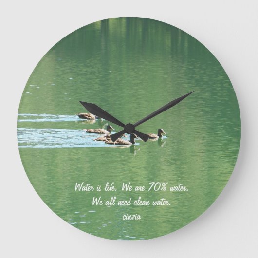Horloge avec canards nageant dans un lac (Recto)