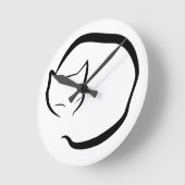 Horloge avec chat couché en quatre lignes (Angle)