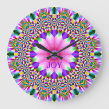 Horloge avec fleur dans la conception géométrique