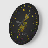 Horloge avec illustration d'une trompette (Angle)