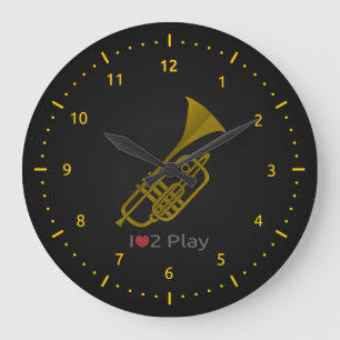 Horloge avec illustration d'une trompette