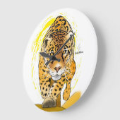 Horloge avec jaguar ou léopard peint (Angle)