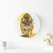 Horloge avec jaguar ou léopard peint (Maison)