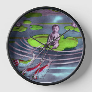 Horloge Avril Fool Carte Postale Vintage