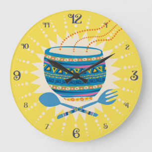 Horloge aztèque mexicaine de cuisine de bol de