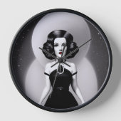 Horloge B&W Retro Sci-fi Femme (Recto)