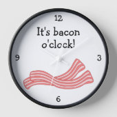 Horloge Bacon O'Clock amusant graphique alimentaire (Recto)