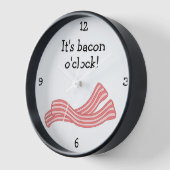 Horloge Bacon O'Clock amusant graphique alimentaire (Angle)