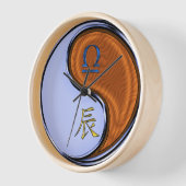 Horloge Balance & Dragon de Bois (Angle)