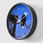 Horloge Bald Eagle en hiver - Art original de la faune (Angle)
