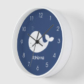 Horloge Baleine blanche Marine marine Blue Ocean Nursery (Angle)