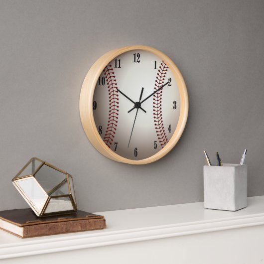 Horloge Balle de sport avec chiffres noirs (Bureau)