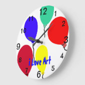 Horloge Ballons Colorés I Love Art (Angle)
