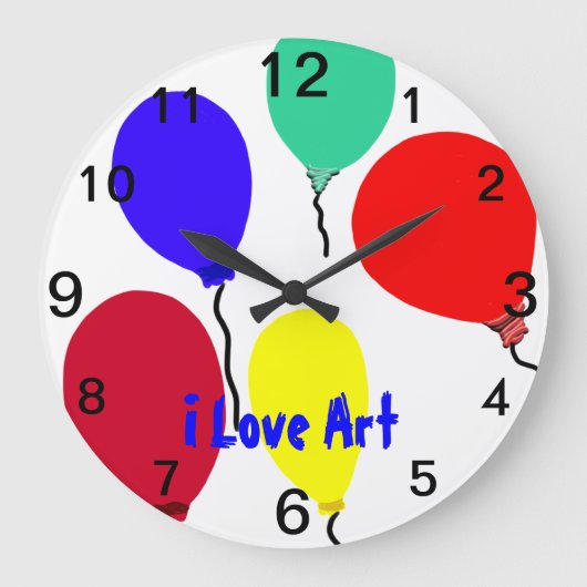 Horloge Ballons Colorés I Love Art (Recto)