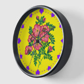 Horloge Banquet de fleurs roses (Angle)