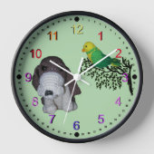 Horloge - Basset hound et Oiseau (Recto)