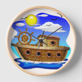 Horloge Bateau de pêche dessin animé (Recto)