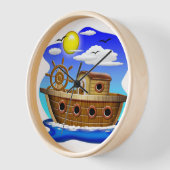 Horloge Bateau de pêche dessin animé (Angle)