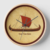 Horloge Bateau viking à voile rouge II (Recto)