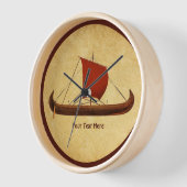 Horloge Bateau viking à voile rouge II (Angle)