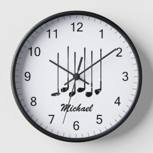 Horloge Bâtons de golf vintage tendance moderne personnali