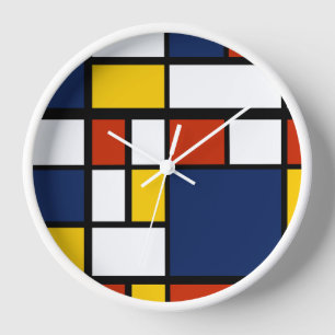 Horloge bauhaus motif peinture géométrique abstraite mo