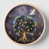 Horloge Beau arbre avec lanternes, lune et hibou (Recto)