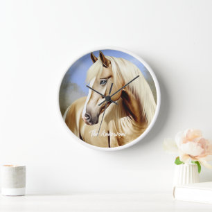 Horloge Beau cheval Palomino